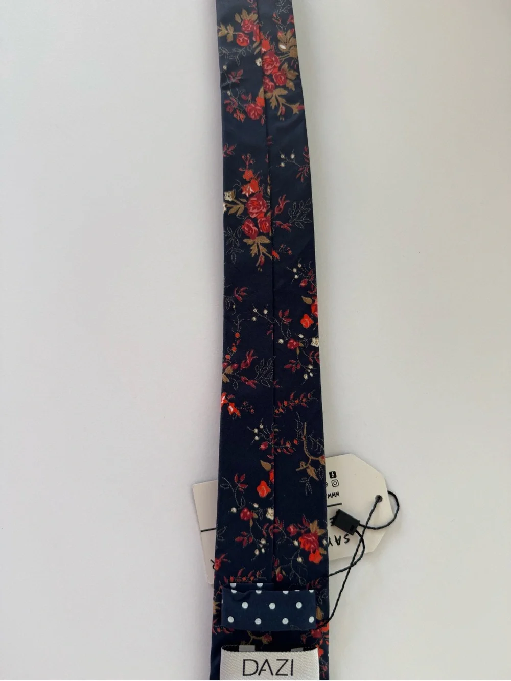 DAZI Men's Cotton Blue multi Floral Neck Tie NWT